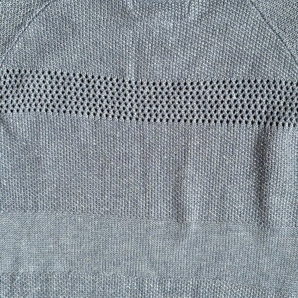 Liverpool Women's Sweater Size Small Light Blue Pointelle Pullover Crew Neck Bel - Picture 9 of 9